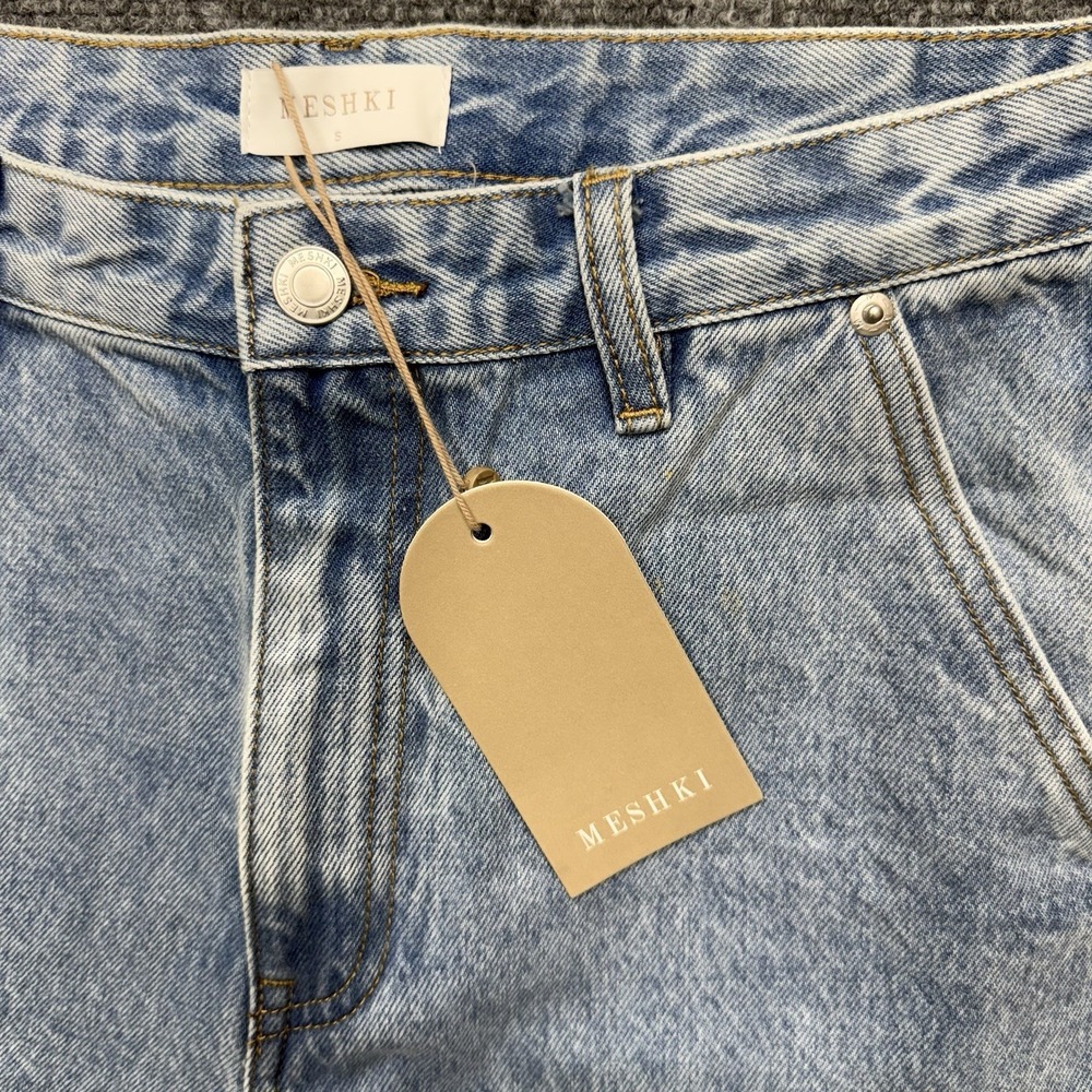 Meshki Jagger Relaxed Denim Cargo wide leg Jeans Women's size Small 30x31 - Picture 6 of 15